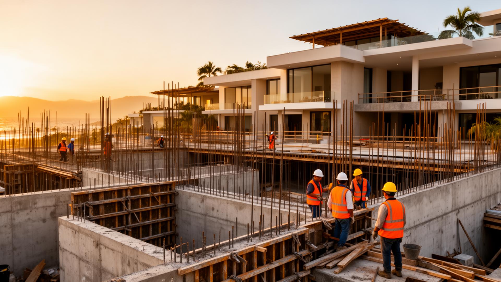 Proyecto de construcción en Puerto Vallarta con materiales SACPV